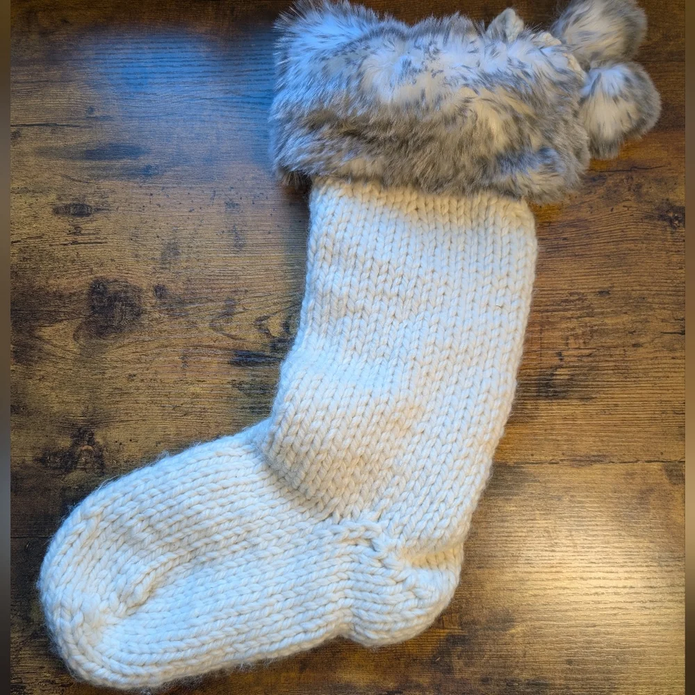 Knit and Fur Stockings set